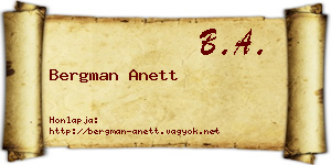 Bergman Anett névjegykártya
