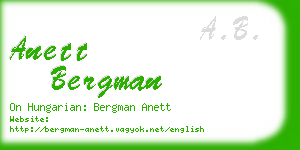 anett bergman business card